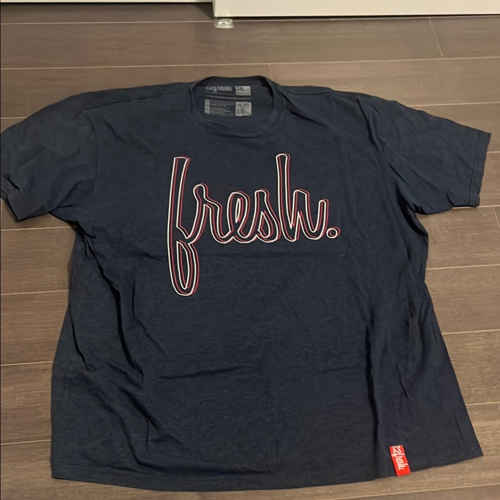 Blue Short Sleeve Tee with Script Design